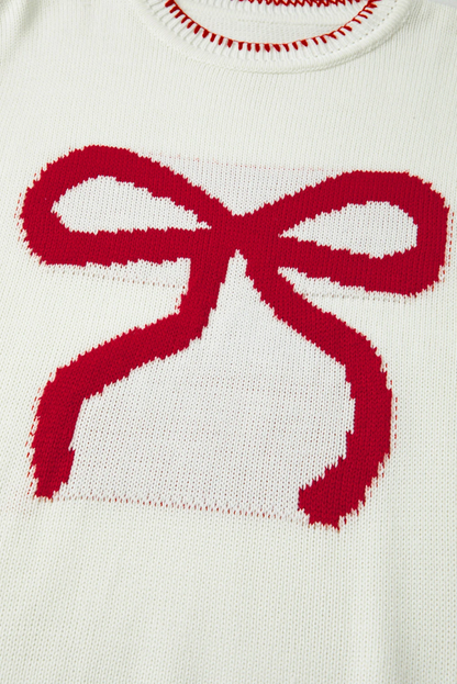 Christmas/Valentine’s Day Bow Knit Sweater Holiday Pullover
